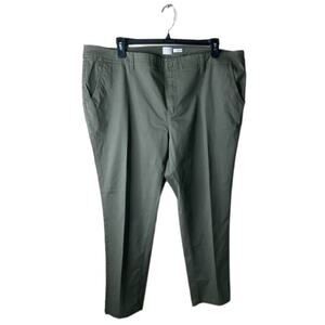 a.n.d e a w y Pants Womens Plus Size 22 Chino Straight Stretch Olive/Army Green